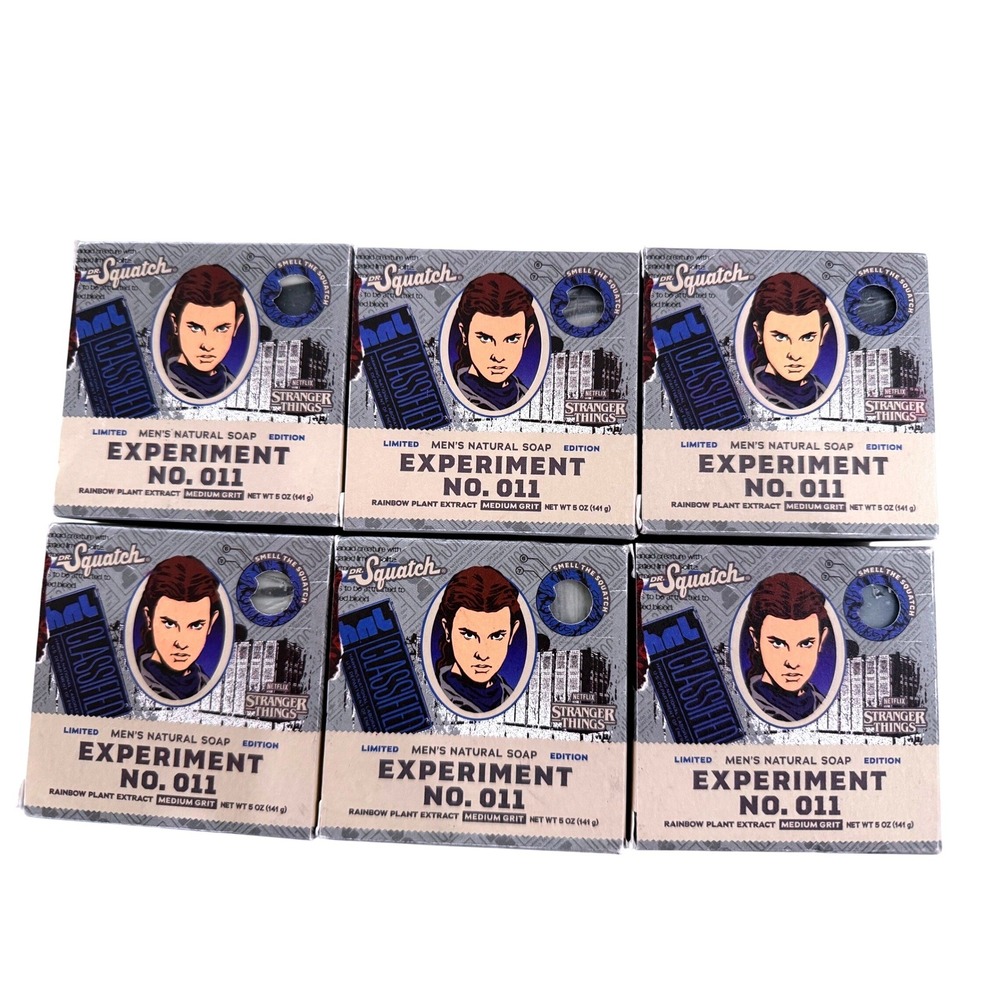 6 Pack Dr. Squatch Stranger Things Experiment No. 011 Bar Soap Limited Ed Eleven